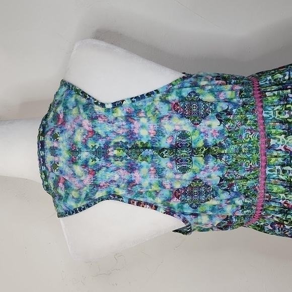 Rococo Sand Teal Boho Back To Greece Racerback Tank Mini Dress - Picture 11 of 14